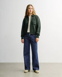 ROTHOLZ Polo zip jacket recycled wool green melange unisex