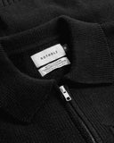 ROTHOLZ Polo zip jacket recycled wool true black unisex