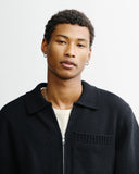 ROTHOLZ Polo zip jacket recycled wool true black unisex
