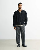 ROTHOLZ Polo zip jacket recycled wool true black unisex