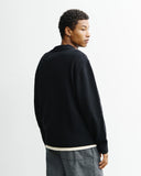 ROTHOLZ Polo zip jacket recycled wool true black unisex
