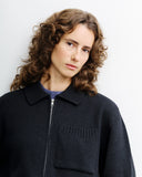 ROTHOLZ Polo zip jacket recycled wool true black unisex