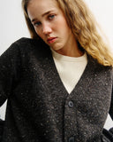 ROTHOLZ Knit cardigan speckled black unisex