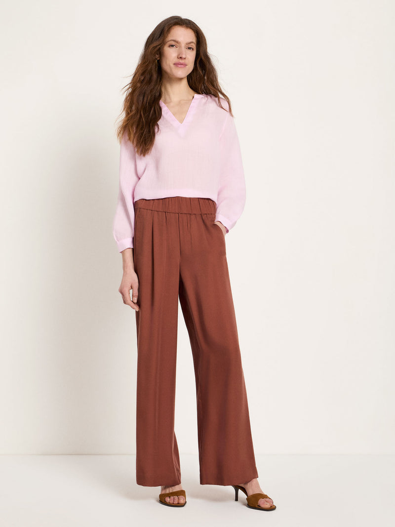 LANIUS 14190 Wide leg trousers 283 dark mocca women