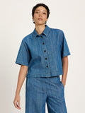 LANIUS 14560 Denim shirt 577 mid blue denim women