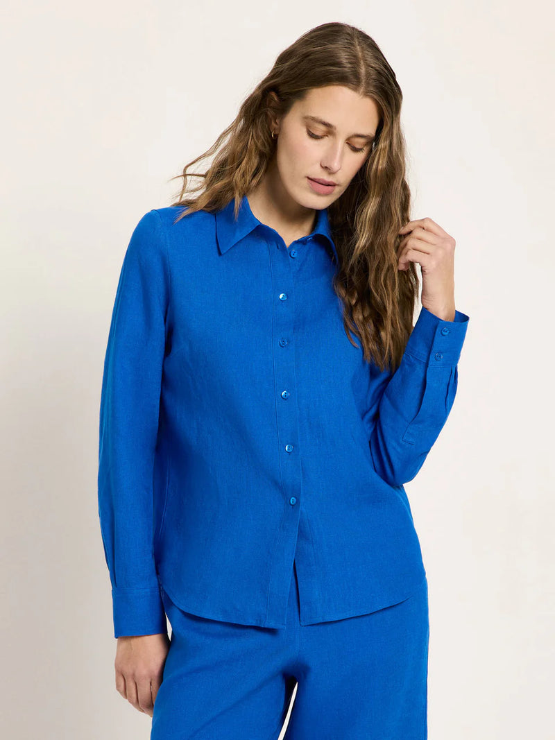 LANIUS 14674 Linen shirt 580 lapis women
