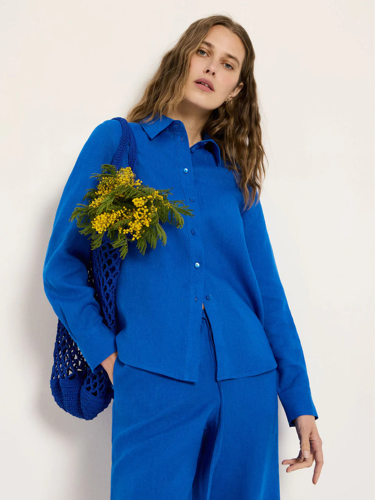 LANIUS 14674 Linen shirt 580 lapis women