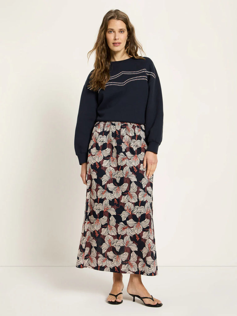 LANIUS 14700 Midi skirt 841 print bloom onyx women