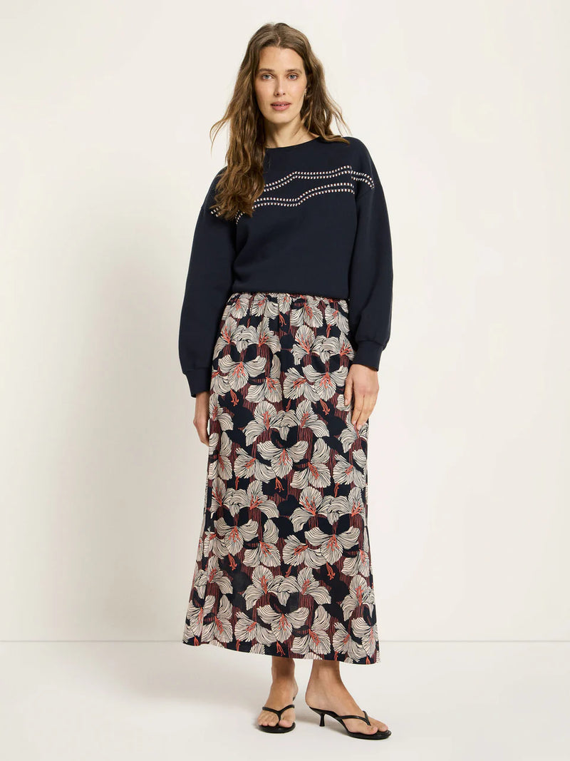 LANIUS 14700 Midi skirt 841 print bloom onyx women