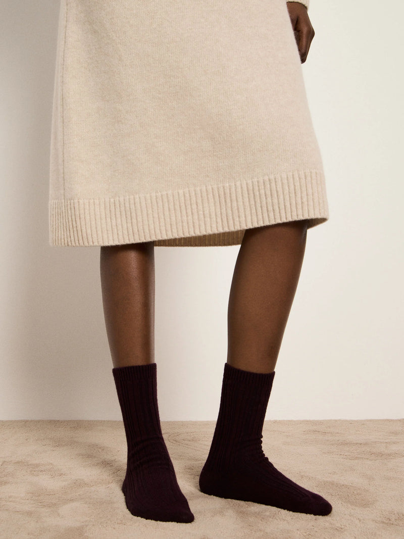 LANIUS 13761 Rib-knit socks 369 bordeaux women