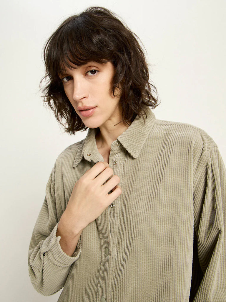 LANIUS 14386 Corduroy blouse 273 dark stone women