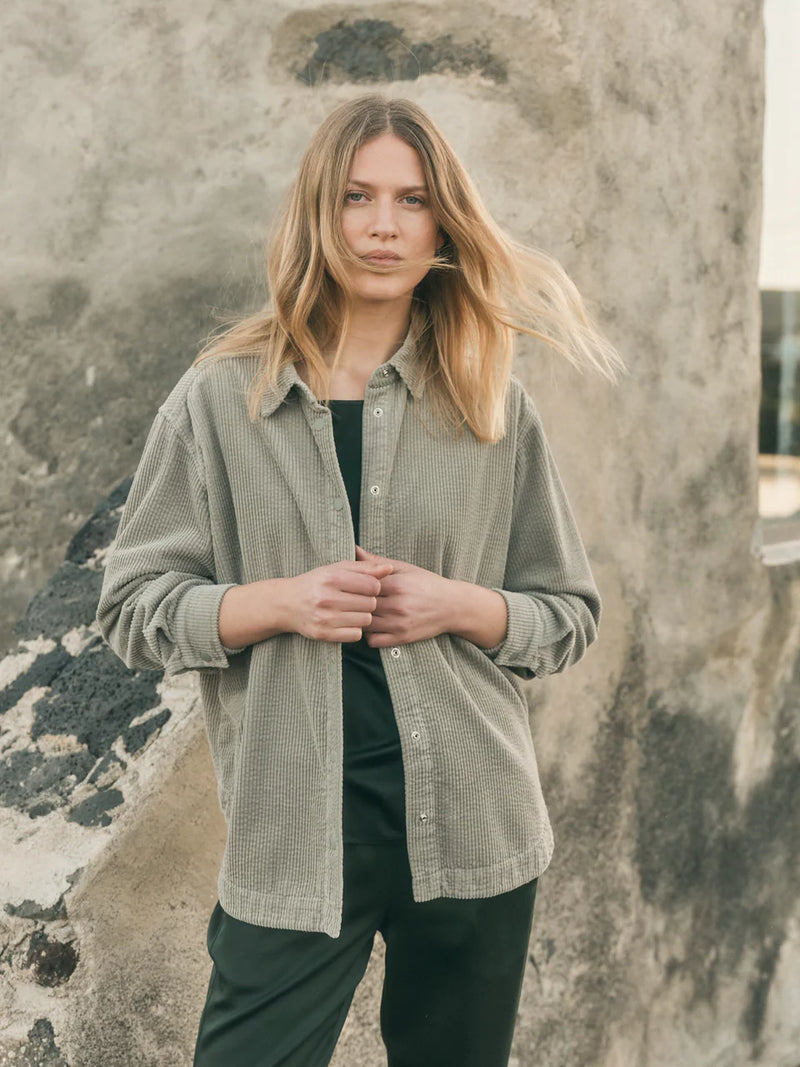 LANIUS 14386 Corduroy blouse 273 dark stone women