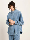 LANIUS 14386 Corduroy blouse 535 vintage blue women