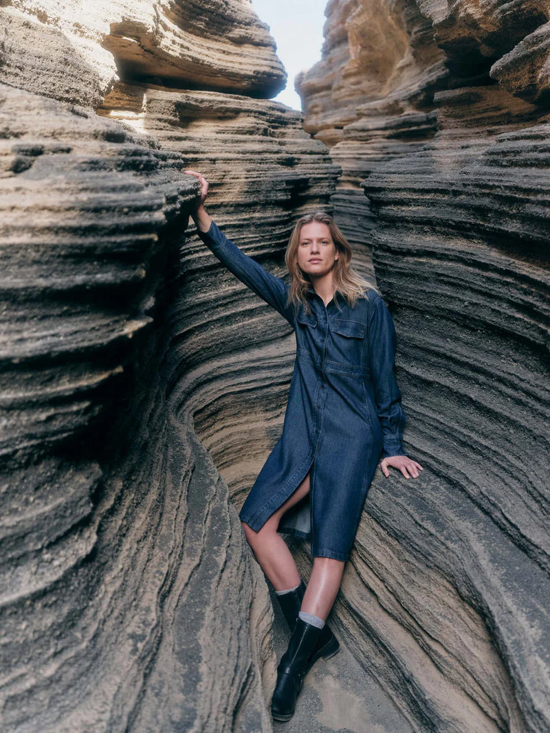 LANIUS 14480 Denim dress 596 dark blue denim women