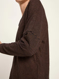LANIUS 14495 V-neck striped top 969 black cinnamon women