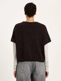 LANIUS 13363 Short sleeve knit top 291 chocolate tweed women