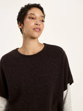 LANIUS 13363 Short sleeve knit top 291 chocolate tweed women