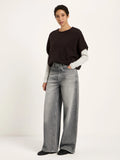 LANIUS 13363 Short sleeve knit top 291 chocolate tweed women