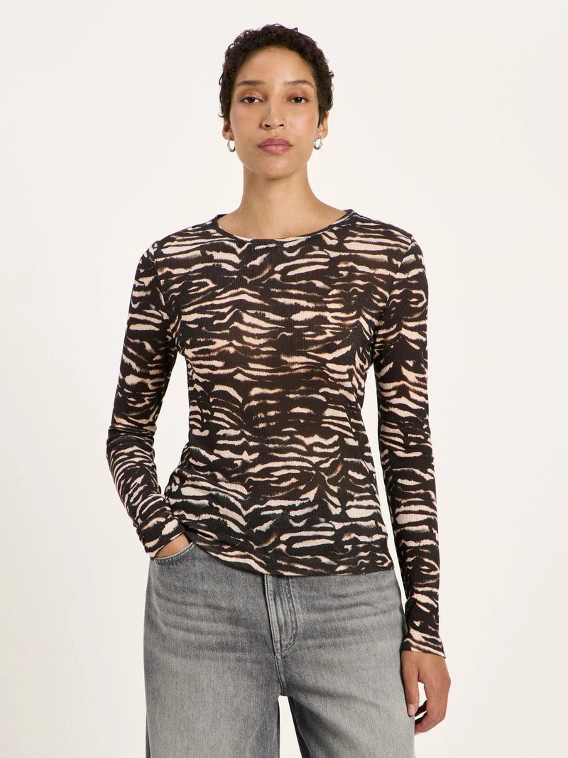 LANIUS 14764 Long sleeve top 851 print animal stripes rose women