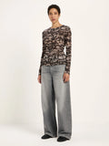 LANIUS 14764 Long sleeve top 851 print animal stripes rose women