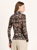 LANIUS 14764 Turtleneck top 851 print animal rose women