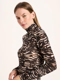 LANIUS 14764 Turtleneck top 851 print animal rose women
