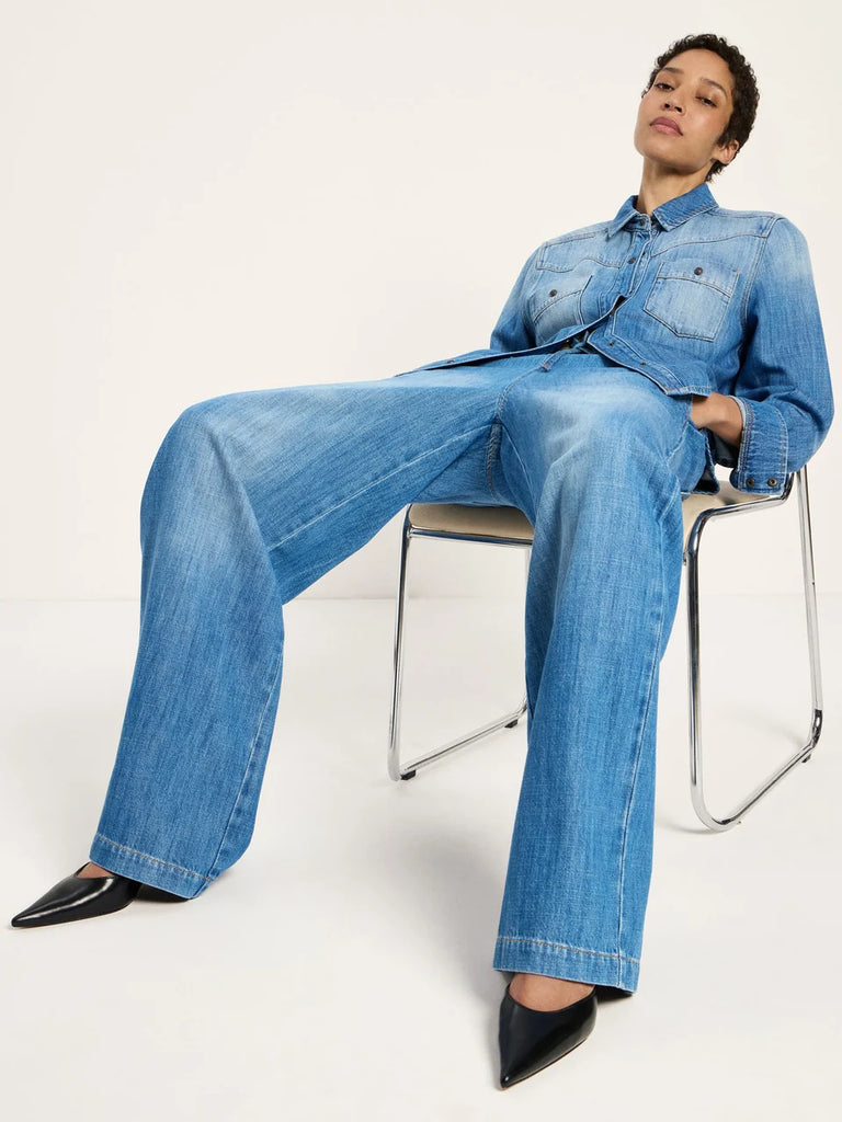 LANIUS 14772 Shore wide jeans 577 mid blue denim women