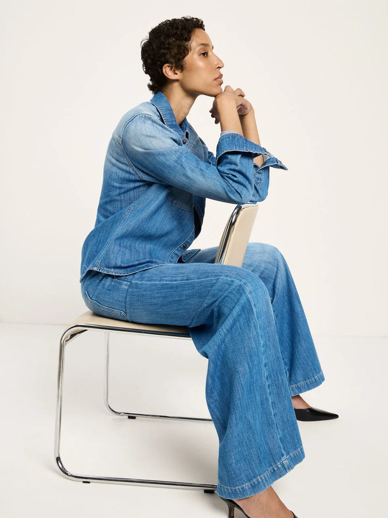 LANIUS 14772 Shore wide jeans 577 mid blue denim women