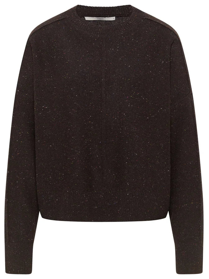 LANIUS 14784 Oversized round neck jumper 291 chocolate tweed women