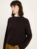 LANIUS 14784 Oversized round neck jumper 291 chocolate tweed women