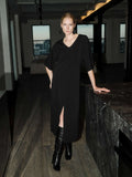 LANIUS Dress with a split 13700 black 199 women