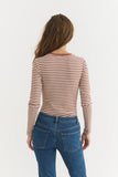 BASIC APPAREL Ludmilla BA146-01 LS tee whisper white mink women