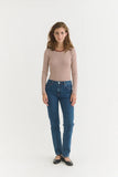 BASIC APPAREL Ludmilla BA146-01 LS tee whisper white mink women