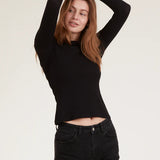 BASIC APPAREL Ludmilla longsleeve tee 146-01 black women