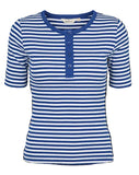 BASIC APPAREL Ludmilla SS stripe granddad BA146-33 sodalite blue whisper white 867 women