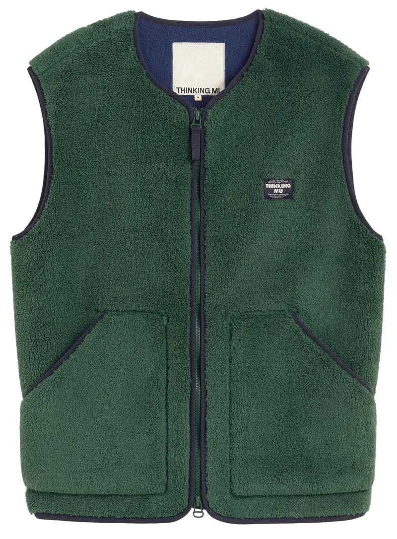 THINKING MU Troy vest dark green men