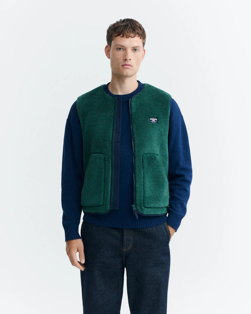 THINKING MU Troy vest dark green men