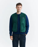 THINKING MU Troy vest dark green men