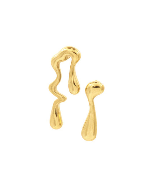 KLIMBIM Melt earrings gold