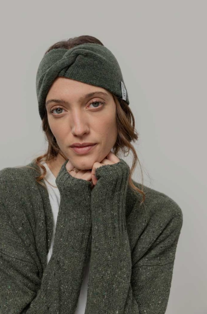 RIFO Nadia recycled cashmere headband green foresta women