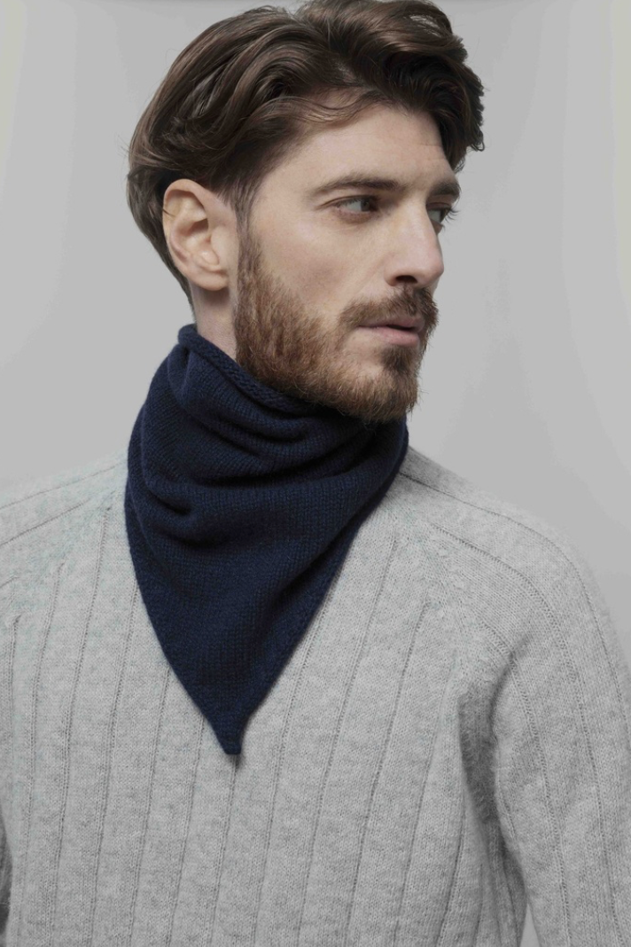 RIFO Masha cashmere bandana blue mora unisex