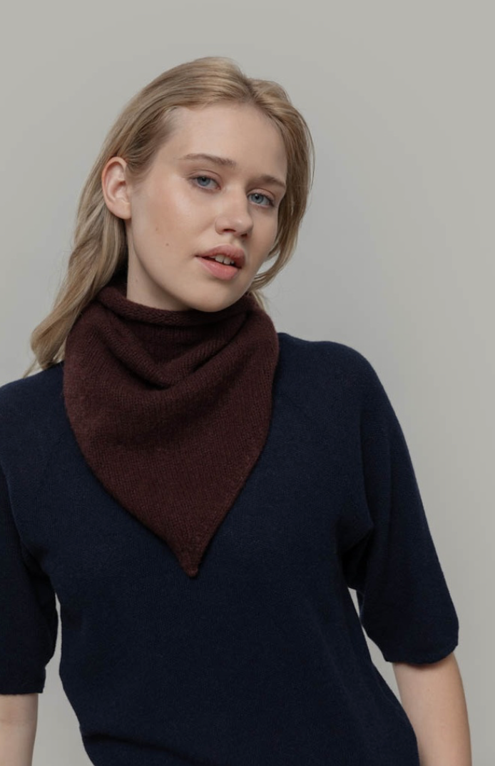 RIFO Masha cashmere bandana brown caffe unisex