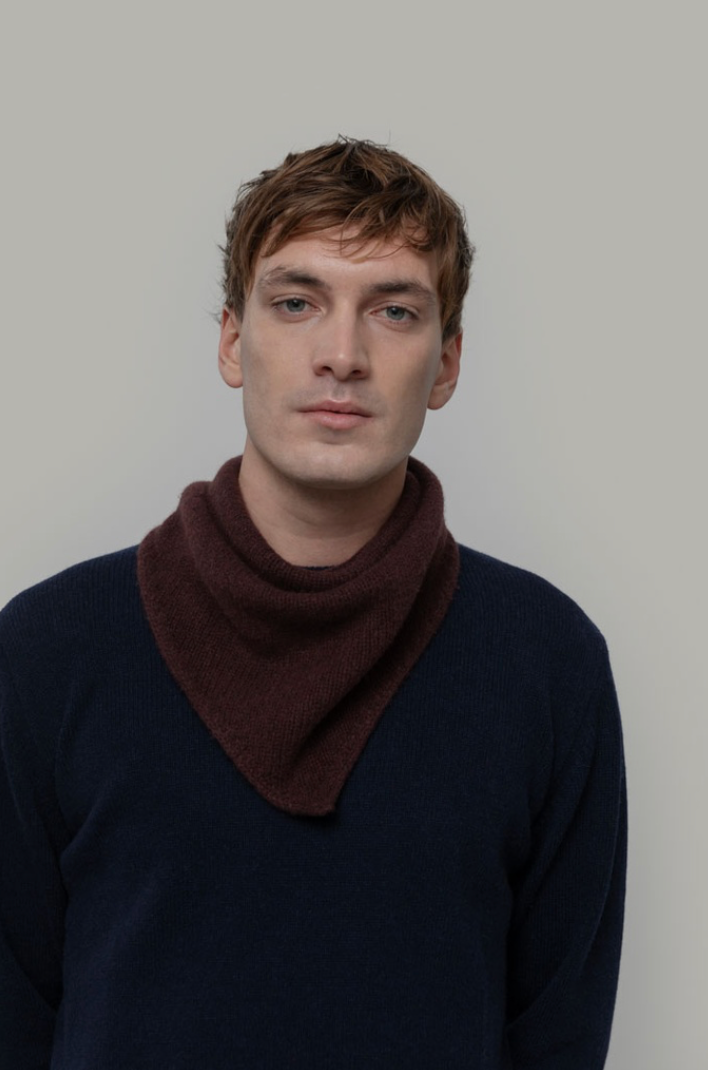 RIFO Masha cashmere bandana brown caffe unisex