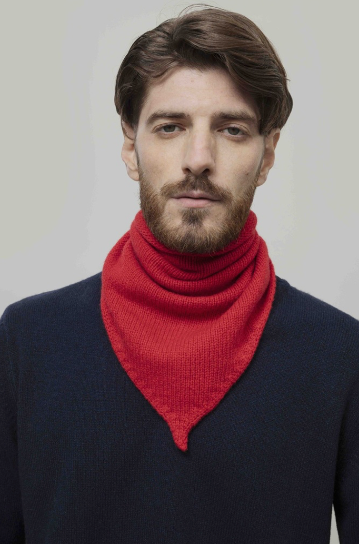 RIFO Masha cashmere bandana red papavero unisex