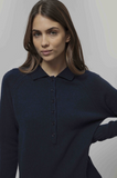 RIFO Demetra wool polo sweater blue mora women
