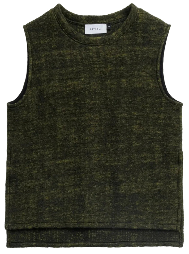 ROTHOLZ Oversized vest speckled green women