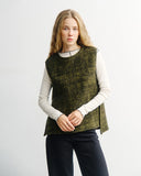 ROTHOLZ Oversized vest speckled green women