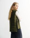 ROTHOLZ Oversized vest speckled green women
