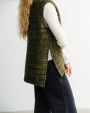 ROTHOLZ Oversized vest speckled green women