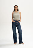 MELAWEAR Prisha cropped ribbed tank top dusty green women